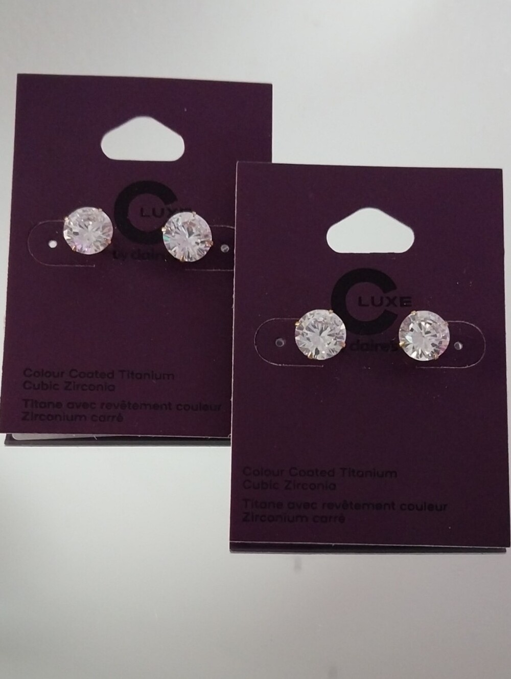 Luxe Sparkling Round Cubic Zirconia Stud Earrings - Clear